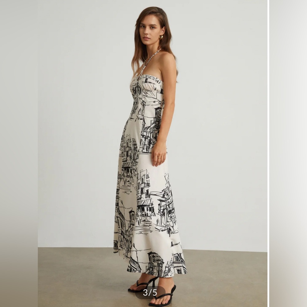 NWT Commense Paris St Halter Long Dress
